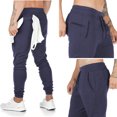 thumbnail image 3 of Pantalones deportivos de algodón para hombre, pantalones elásticos de entrenamiento para correr y fitness, 3 of 6