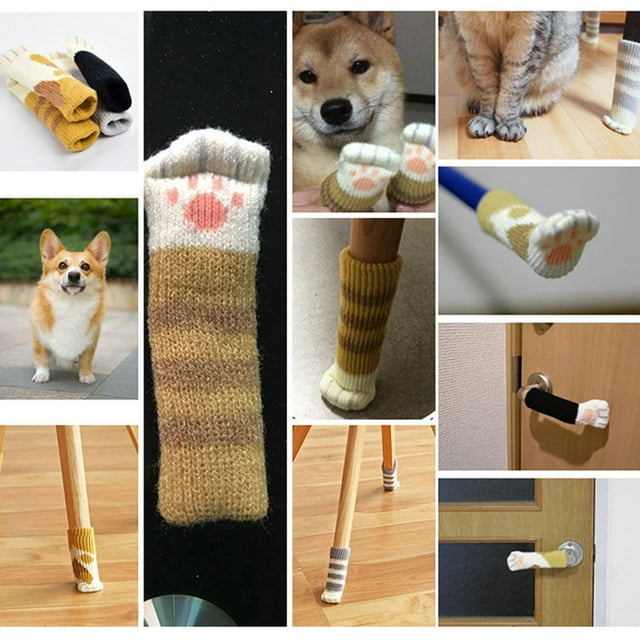 Fundas para sillas con forma de pata de gato, 16 fundas para sillas, fundas para sillas para gatos, fundas para patas de sillas, rendimiento lleno de energía
