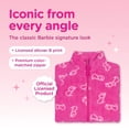 thumbnail image 5 of Barbie Little Girls' Fleece Zip-Up Jacket Two Tone Pink, 5 of 6