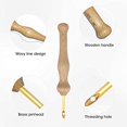 thumbnail image 3 of 29 Pcs Punch Needle Embroidery Kits for Beginner, Adjustable Rug Yarn Punch Needle, Wooden Handle Embroidery Pen Embroidery Hoops Threaders Punch Needle Cloth Monks Cloth for DIY Sewing Embroidery, 3 of 7
