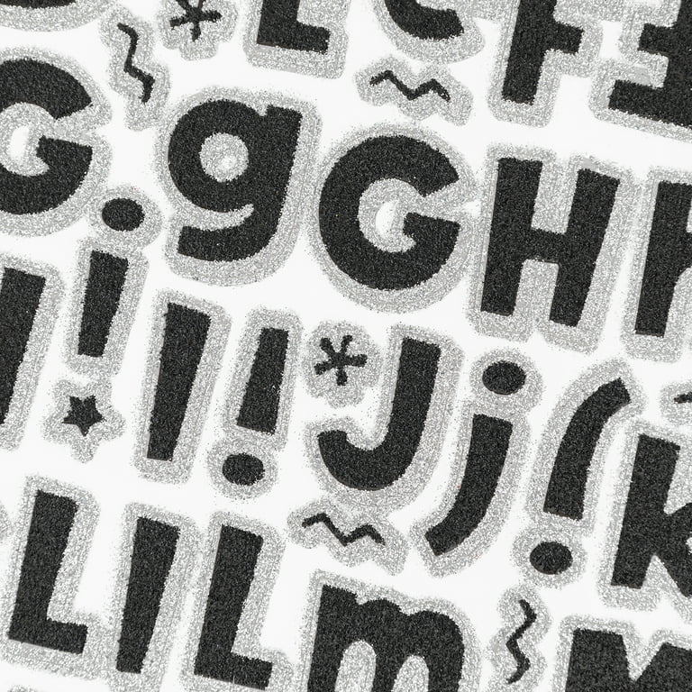Alphabet Black Letter Stickers Sheets Round Self Adhesive Semi-Gloss Paper  8mm