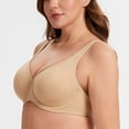 thumbnail image 3 of MELENECA Women's Plus Size Minimizer Underwire Full Coverage Unlined Seamless Cup Bras Almond 48G, 3 of 6