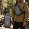 thumbnail image 6 of Naxoaeo Anti-Theft Crossbody Bag, Sling Bag for Men Women, PU Leather Chest Shoulder Bag with Password Lock, Water-Resistant Everyday Bag for Phone Wallet, Travel, Commute, Adjustable Strap, 6 of 7