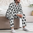 thumbnail image 7 of Fuzoiu Soccer Print Men's Long-Sleeved Pajama,Lounge Button Down Nightwear,Mens Notch Collar Pajama Set -Medium, 7 of 7