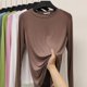 thumbnail image 3 of Modal Solid Basic Tshirt O Neck Long Sleeves Women Autumn Bottoming Tee Tops All match Tee Shirt Plus size undershirt, 3 of 5