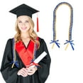 thumbnail image 4 of MERILER Blue and White Graduation Ribbon Lei Necklace - Handicraft Knitted, Customizable Length, Perfect for Graduation Ceremony and Party, 4 of 7