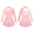 thumbnail image 6 of renvena Kids Girls Mesh Splice Ice Figure Tutu Dress Leotard Long Sleeves Gymnastic Skirt, 6 of 7