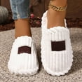 thumbnail image 2 of Fuzzy Slippers for Women Men Guest Adult Cozy Plush Memory Foam House Slides Shoes Winter Bedroom Home Slip on, 2 of 5