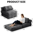 thumbnail image 3 of LinkRomat Foldable Sofa Bed, Floor Sofa Lounge with Pillow and Back Support, Foldable Couch Futon Mattress with Ergonomic Support, Convertible Sleeper Couch for Small Space, Living Room (Dark Gray), 3 of 8
