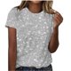 thumbnail image 1 of Tops de Algodón para Mujeres Casual Rayas Impreso Cuello Redondo, Camiseta de Manga Corta para el Hogar Y el Uso Diario, 1 of 4