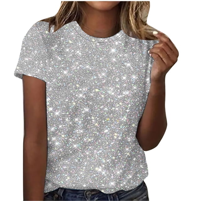 T-Shirt Imprimé pour Femmes, Manches Courtes Col Rond Décontracté, Tee-Shirt Imitation Coton Doux pour Confort Quotidien