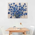 thumbnail image 2 of Nawypu  Blue Flower Canvas Wall Art Painting Pictures Modern 3D Effect Artwork with Framed for Office Decor, 2 of 4