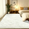 Socofuz 6x9ft Cream White Area Rugs, Soft Indoor Modern Fluffy Carpets