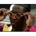 thumbnail image 2 of Sunglasses Men Hip Hop Shades Round Gold Metal Diamond Bling Pink, 2 of 6