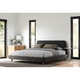 thumbnail image 3 of Omax Decor Henry Wood and Fabric Upholstered King Platform Bed in Dark Gray, 3 of 3