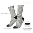 thumbnail image 4 of Xecao Silver Glitter Pattern Sport Socks for Women and Men Crew Socks Sporty Calf Socks Casual Socks, 4 of 6