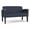 Castillo Batik, variant on Belmont Lounge Lobby Reception Waiting Loveseat / Black Steel Legs / Navy Blue