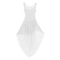 thumbnail image 3 of Xnihocha Kids Girls Sleeveless Lyrical Dance Dress Gymnastics Ballet Dance Leotard with High-Low Mesh Skirt White 6, 3 of 7