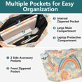 thumbnail image 3 of FORMRS Tote Bag for Women Quilted Large Capacity Travel Work Carry On Shoulder Handbag, Pink Retro Sun, 3 of 7
