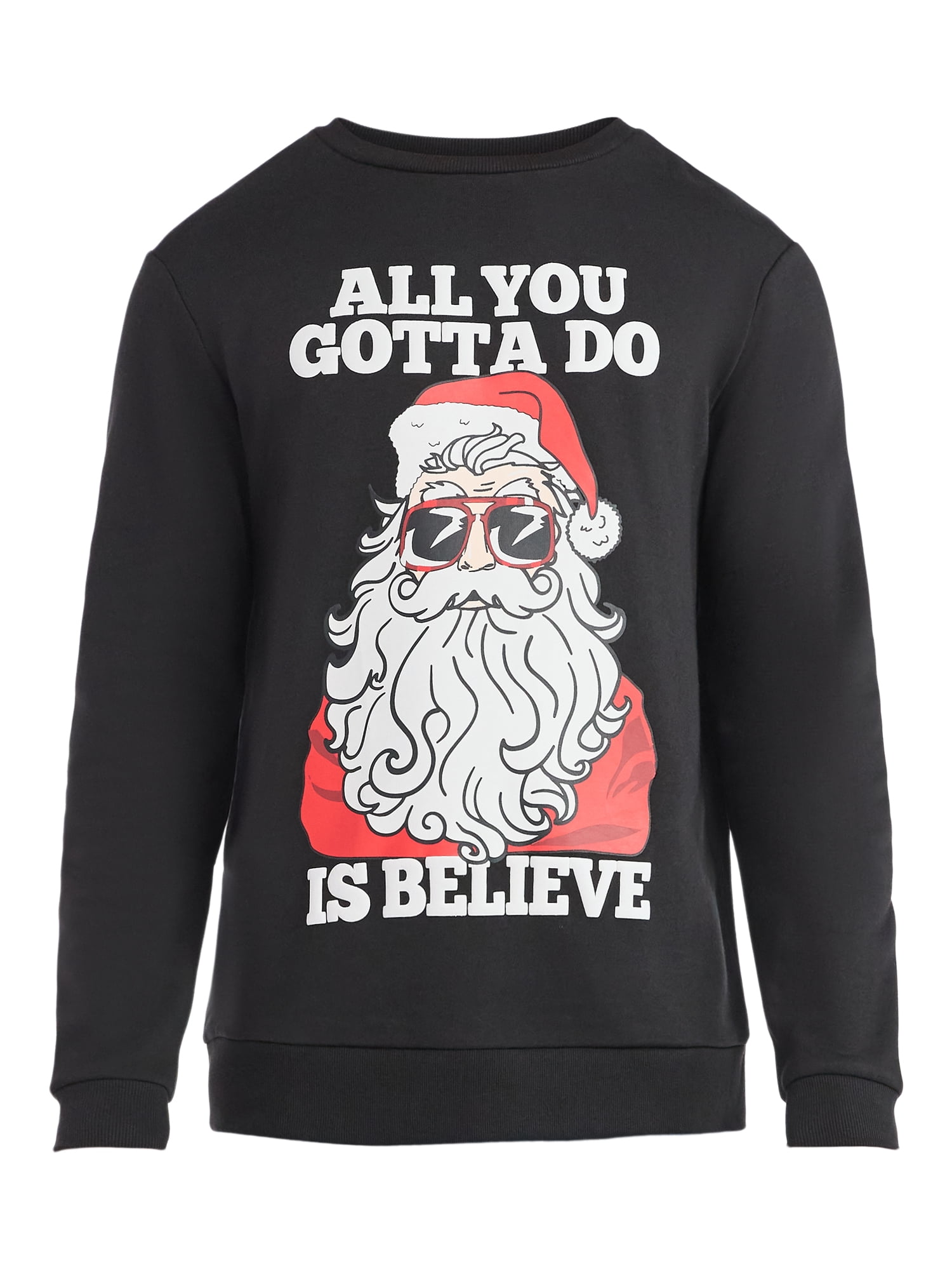 Mens & Big Men's Holiday Christmas Graphic Sweatshirt All You Gotta Do Is Believe, Sizes S-3XL by Jolly Knits