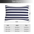 thumbnail image 4 of Kll Navy Blue And White Stripes Pillow Covers Envelope Closure,Super Soft And Cozy Fuzzy Fleece Pillow Case Cover 20"X30", 4 of 9