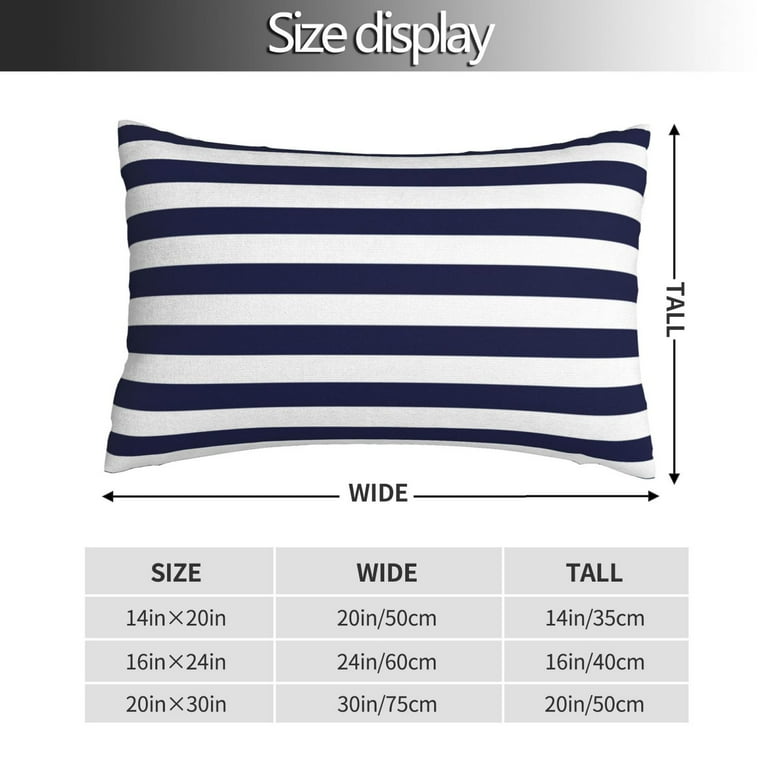 Disketp Pillow Covers Navy Blue And White Stripes Pattern Throw