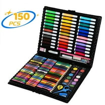Topboutique Art Set for Kids,Portable Art Supplies Drawing Set,150 Piece Painting & Drawing Supplies Kit,with Markers/Watercolor Cakes/Color Pencils and so on,Ideal Gift for Christmas New Year