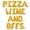 Gold, variant on Letter Balloons - PIZZA WINE AND BFFS 16" Inch Alphabet Letters Foil Mylar Balloon Galentines Day Party Banner (Gold)