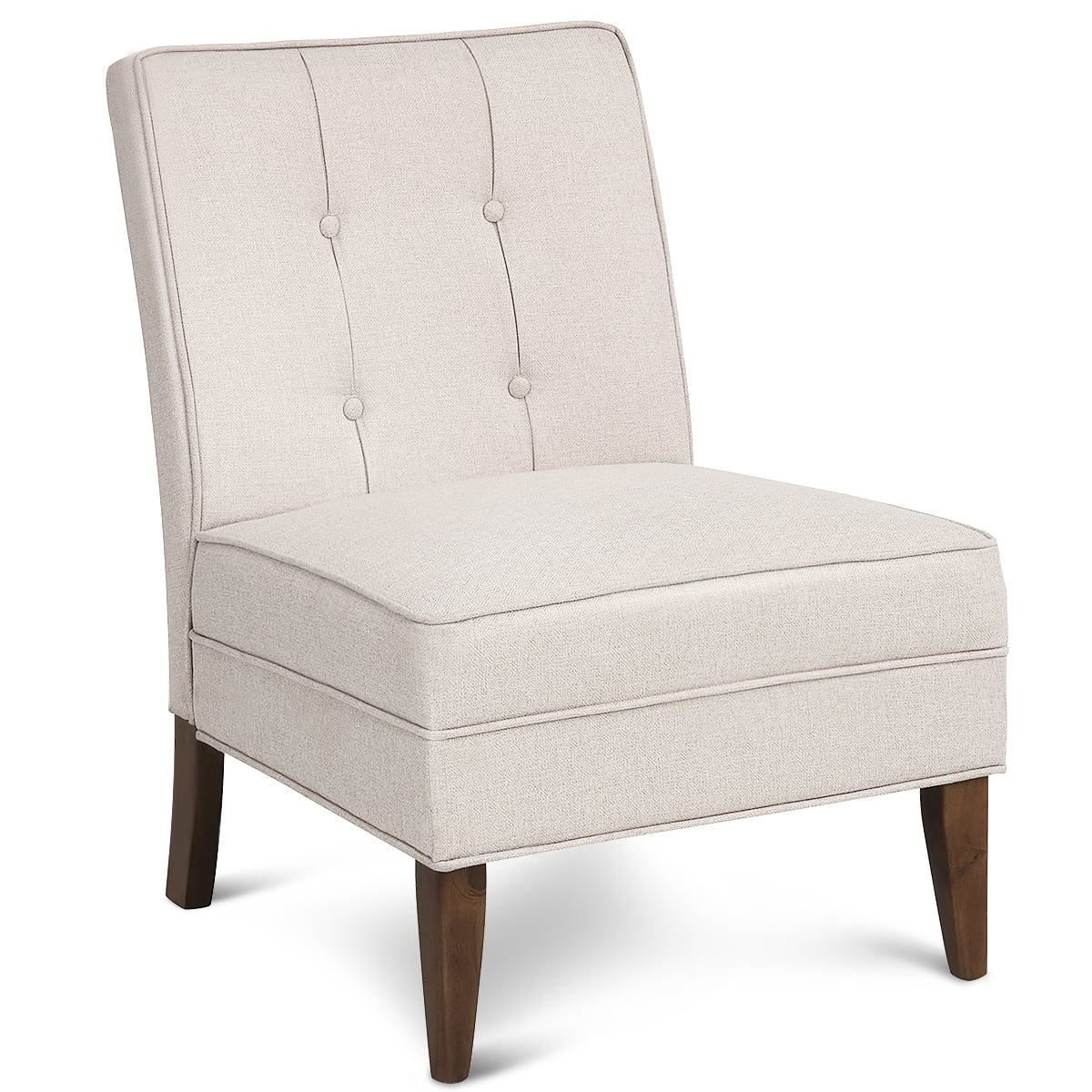 Costway Armless Accent Chair Tufted Leisure Chair Single ...