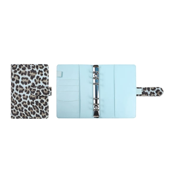 Leopard Pattern Hand Ledger A6 Bookkeeping B Inder 6 Hole C Ash Budget Notebook Flower Journal Hardcover Sketchbook Spiral Bound Spiral Wide Ruled Notebooks for School Wide Ruled for Girls Thick