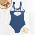 thumbnail image 6 of VISALY Womens Two Piece Ribbed Tankini Swimsuits Scalloped Tankini Tops with Bottoms Tummy Control Bathing Suits Strappy Square Neck Bathing Suits Modest Beach Summer 2026 Swim Suits Navy L, 6 of 7