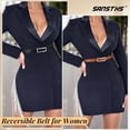 thumbnail image 5 of Skinny Reversible Belts for Women, Two-in-one Women Thin Belt for Dresses Jeans Pants with Gold Buckle, 5 of 6