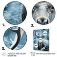 thumbnail image 3 of Designart "Winter Frost with Blue White Moose" Animals Wall Art Living Room, 3 of 5
