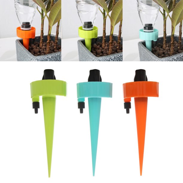 Siaonvr Plant Self Watering Spikes Adjustable Stakes System Vacation Plant Waterer 3Pcs Siaonvr Plant Self Watering Spikes Adjustable Stakes System Vacation Plant Waterer 3Pcs