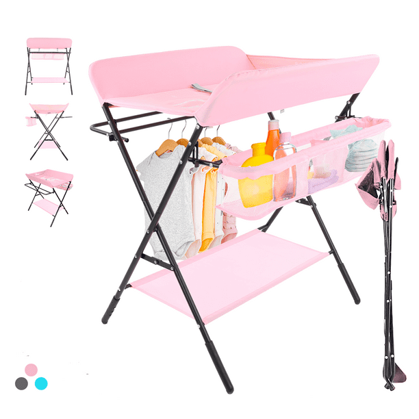 Cambiador de Pañales para bebé Baby Gaon plegable Portátil Ligero Color rosa