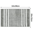 thumbnail image 6 of Unique Bargains Striped Chenille Bathroom Rug with Edges Non-Slip Bathroom Floor Mat Dark Gray 20" x 32", 6 of 6
