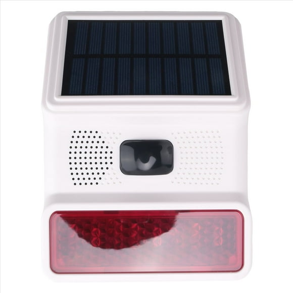 Alarma Estroboscópica Solar Inalámbrica, Luz con Sonido, Flash, Sirena de Alarma para Exteriores para de Alarma Wifi GSM de 433MHz para el Hogar y la Granja