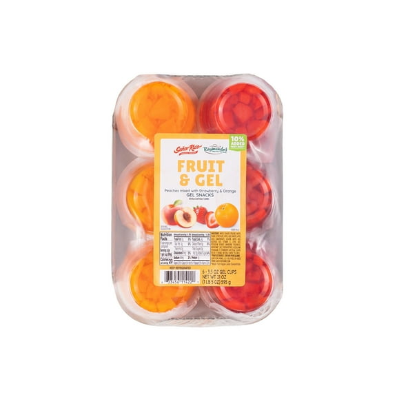 Raymundos Fruit N Gel Refrigerated Gelatin Snack Cups, 3.5 oz, 6 Pack, Gluten-Free