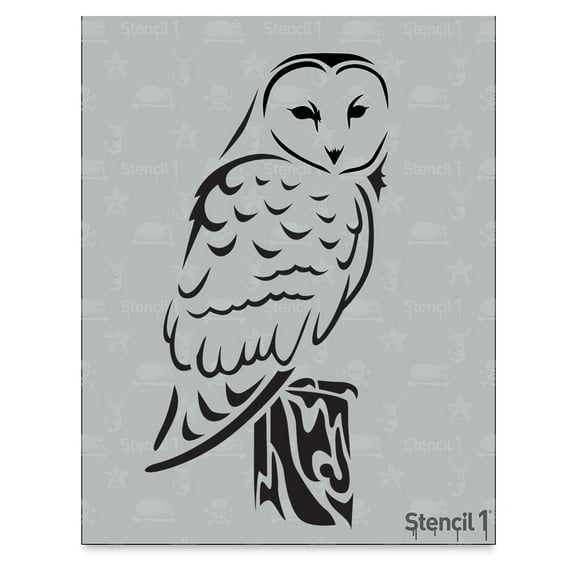 Stencil1 Barn Owl Stencil 8.5" x 11" - Mylar Bird Stencil for Crafts, Holidays and Home Decor - Reusable Stencils for Painting and more