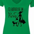 thumbnail image 4 of Inktastic I'd Rather Be in Paris Shopping and Travel Women's V-Neck T-Shirt, 4 of 5