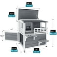 thumbnail image 4 of Uforic Two Story Outdoor Cat House, Cat Shelter Weatherproof Wooden Cat House with Balcony - Gray, 4 of 11