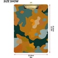 thumbnail image 3 of FMSHPON Fun Orange Green Camo Clipboard Hardboard Wood Nursing Clip Board and Pull for Standard A4 Letter 13x9 inches, 3 of 5