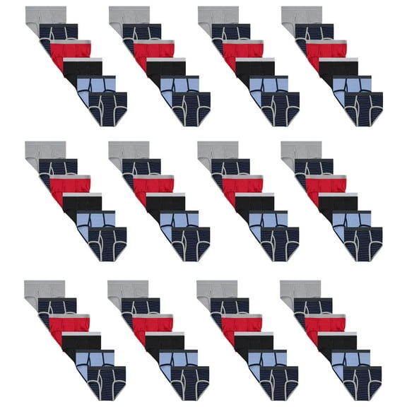 BILLIONHATS 72 Pack Boys Cotton Underwear Briefs, Assorted Colors Underpants for Children, Bulk Brief Wholesale Donation Homeless Charity Packs, Size (Small)