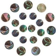thumbnail image 1 of 1 caja de 20 cuentas redondas planas de concha de abulón natural, concha Paua de colores, espaciador suelto, dijes de monedas con agujero perforado, 1 of 9