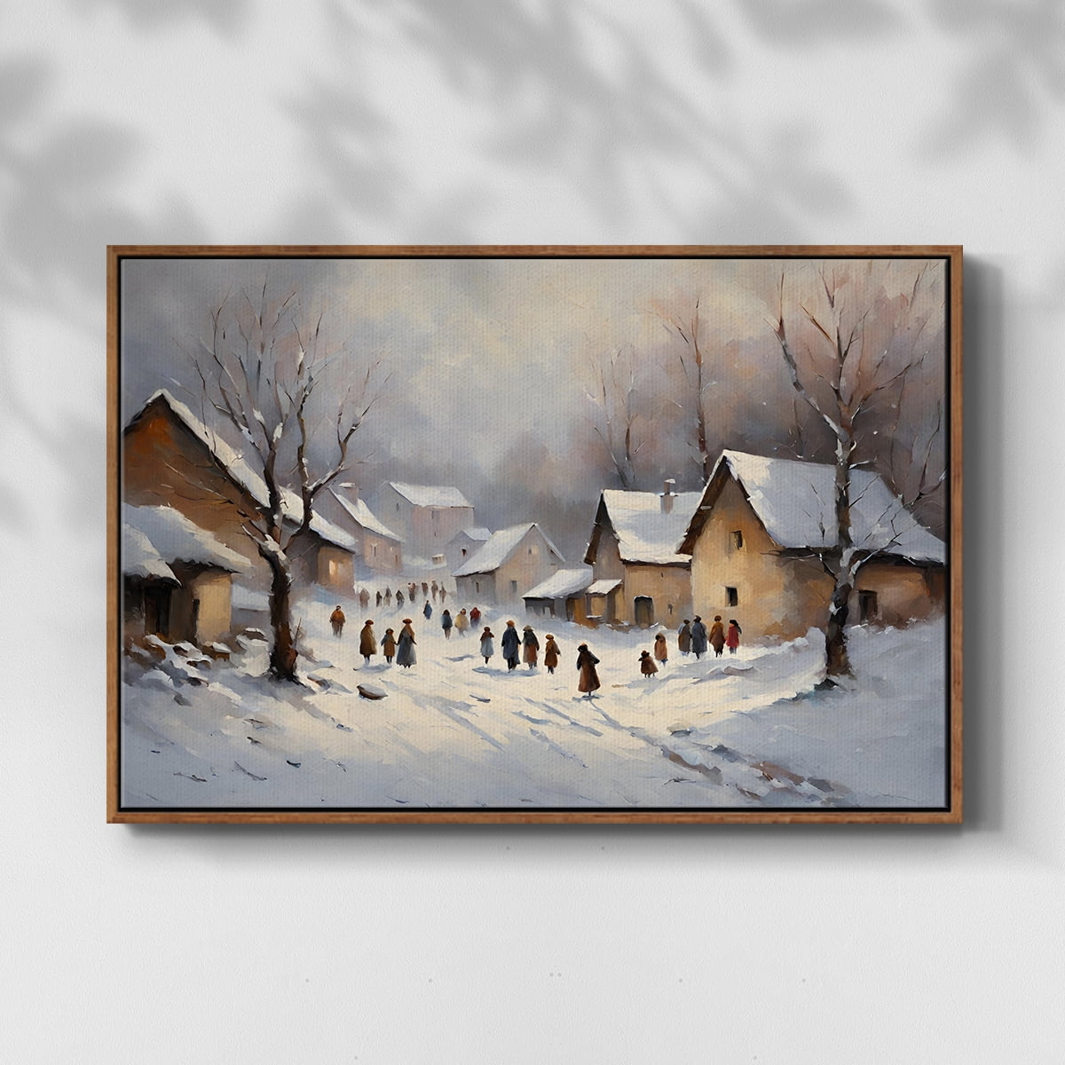 Vintage Landscape-CCX By Wexford Home Framed in Walnut Wood Gallery Wrapped Canvas 27 in. x 41 in.