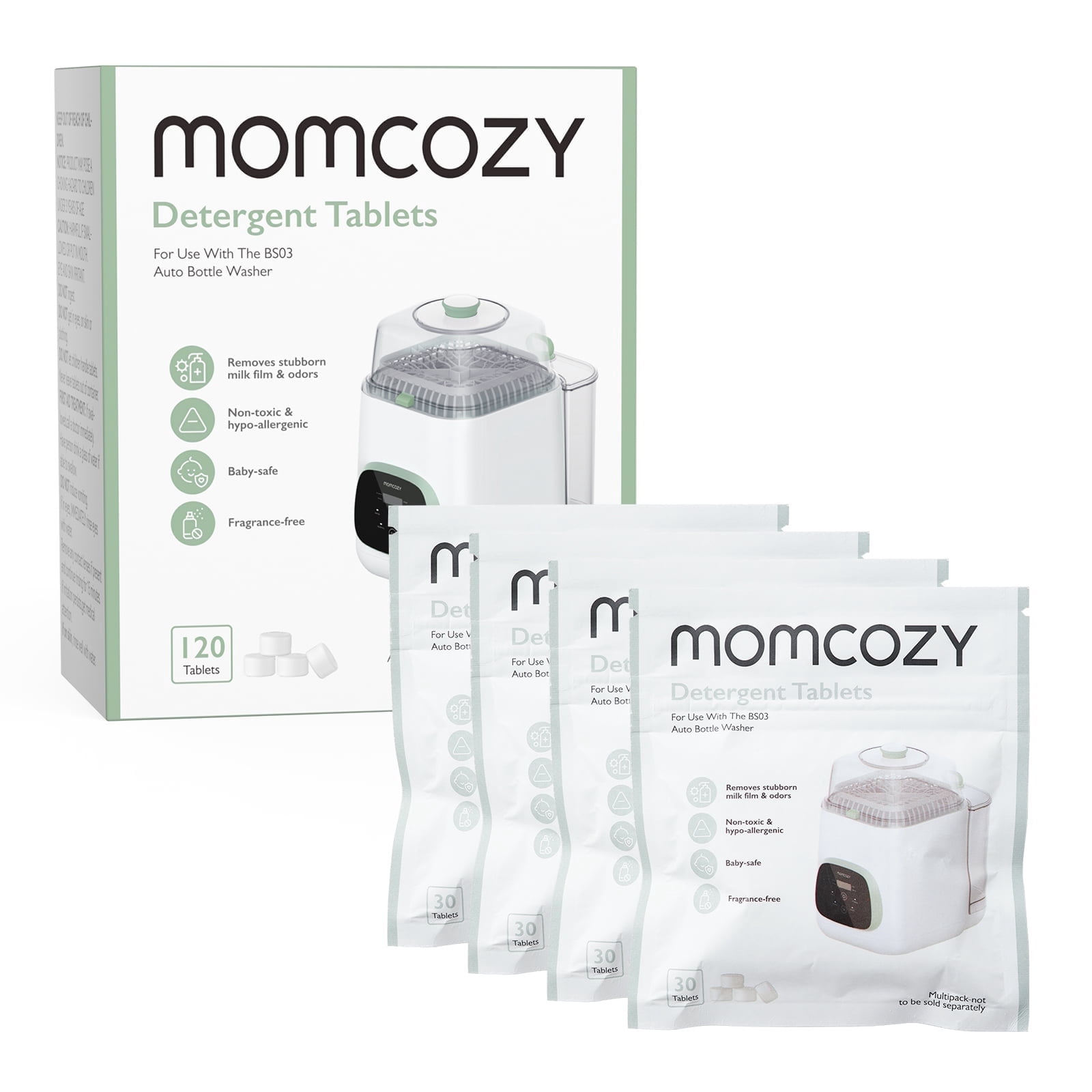 (2 pack) Momcozy Official Washing Block for Momcozy Bottle Washer, 120 Tablets