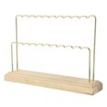 thumbnail image 1 of Pendientes de joyería de barra de hierro minimalista Pantalla de estante de madera base de joyería de madera, 1 of 6