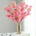 thumbnail image 2 of Artificial Flowers Cherry Blossom Branches Inch Fake Silk Cherry Blossom Flowers Arrangements for Wedding Party Home Decoration (Dark Pink,3Pack), 2 of 5