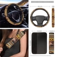 thumbnail image 3 of HUIACONG Leopard Cow Car Seat Covers Full Set of 12 Car Steering Wheel Cover Easy to Install Auto Seat Belt Cover Car Trash Can Car Organizer Rear View Mirror Protector Fit for Most Car SUV, 3 of 6