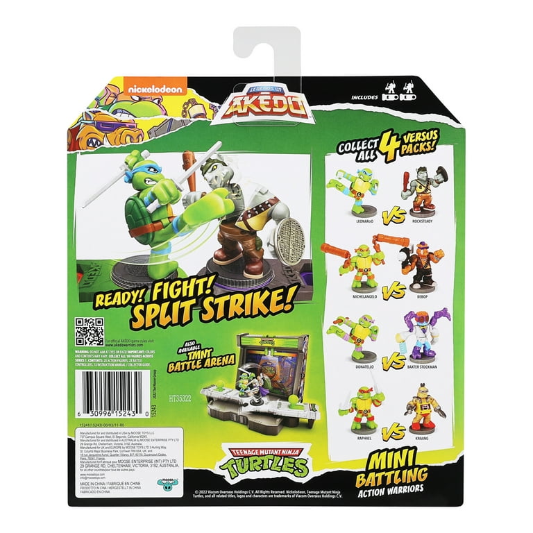 Akedo Teenage Mutant Ninja Turtles Mini Battling Warriors Michelangelo vs  Bebop Pack, Ages 6+